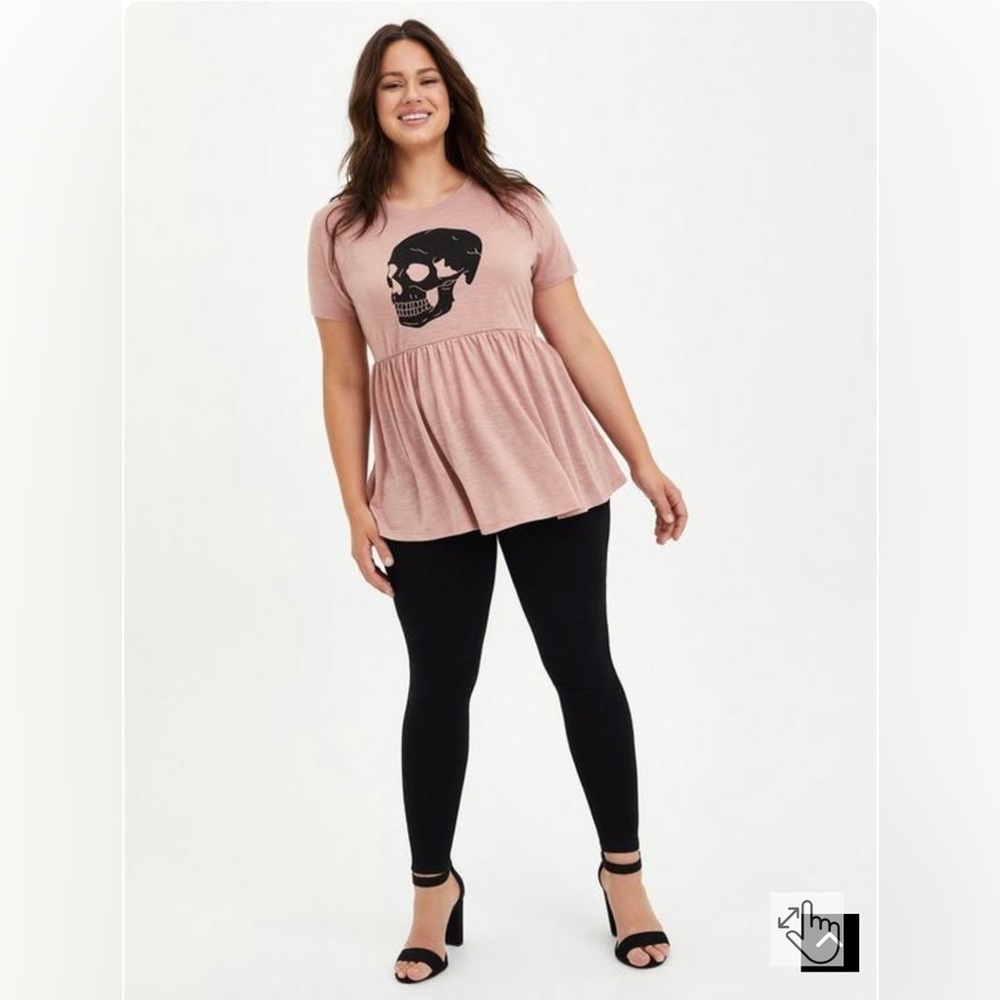 Plus Size Women’s Torrid Skull Baby Doll Top SZ 0